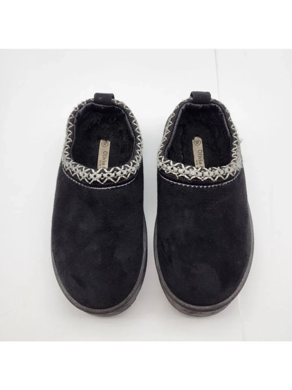 Olivia & Kate Stormy Platform Slippers Clogs Shoes Black Girls SZ 12